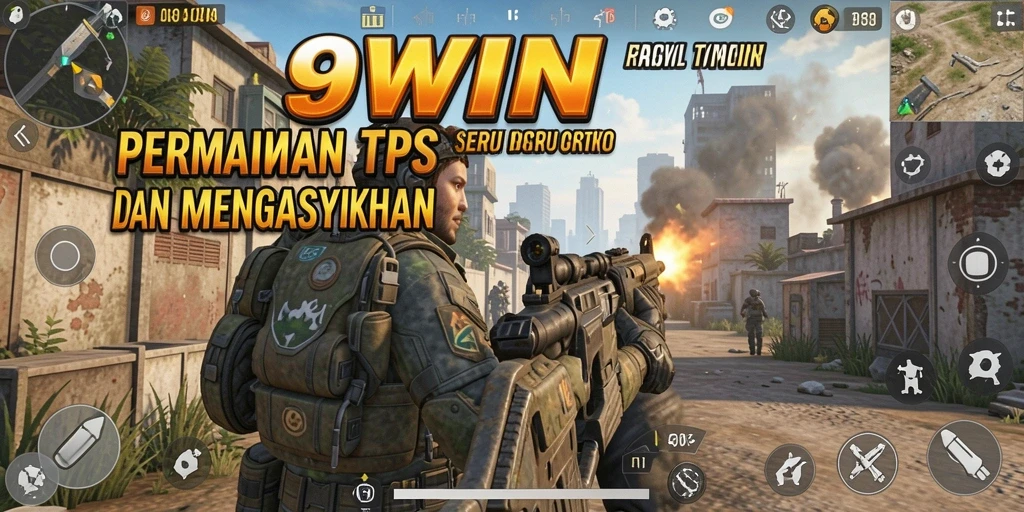 Screenshot utama <strong>9WIN</strong> menampilkan aksi mendebarkan dalam pertarungan TPS.
