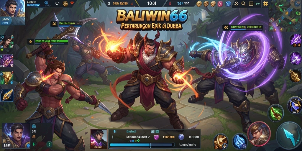 Screenshot BALIWIN66 menampilkan aksi seru di arena pertempuran MOBA.