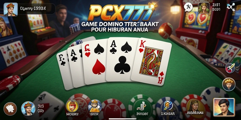 Tangkapan layar dari gameplay seru di PCX777 saat bermain Domino.