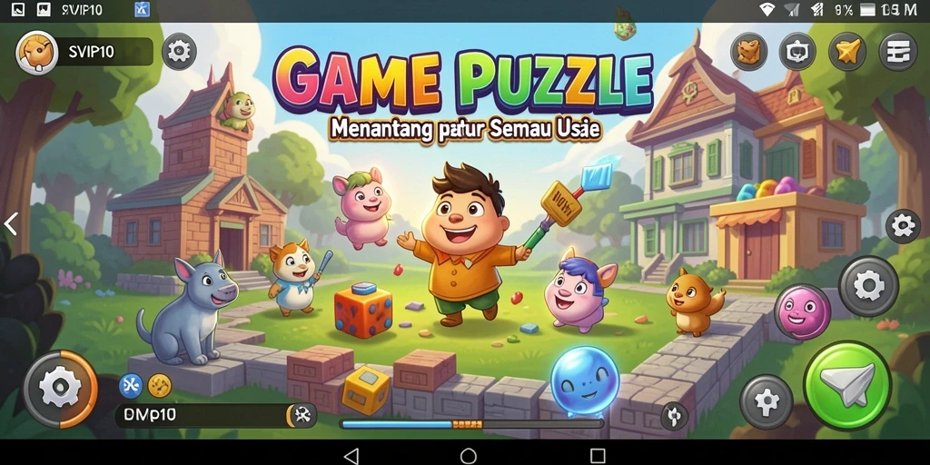 Gameplay SVIP10 menantang dengan puzzle yang menyenangkan.