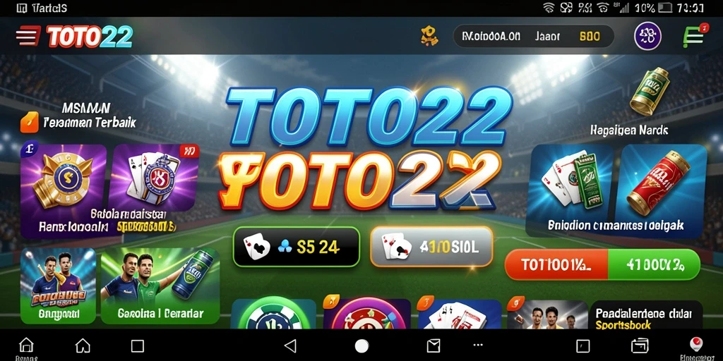 Screenshot TOTO22 menampilkan antarmuka taruhan olahraga yang menarik.